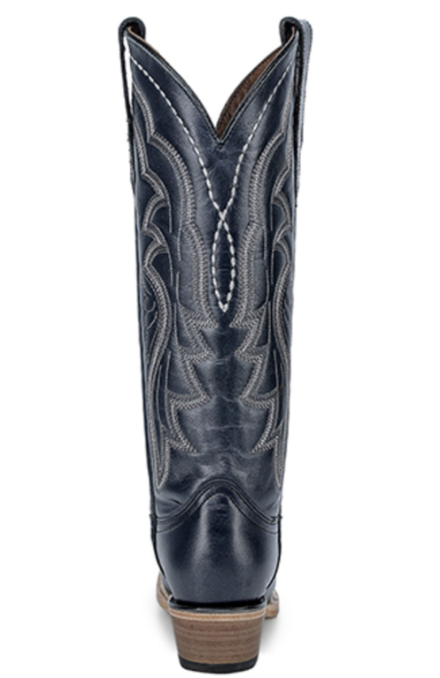 Ld Blue Embroidery Snip Toe Boot