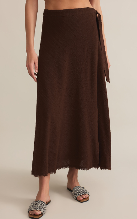 Salerno Wrap Midi Skirt- Lava Rock - M