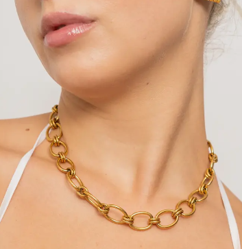 Chunky Oval Necklace - Gold