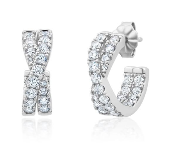 Grace Hoop Earrings in Platinum