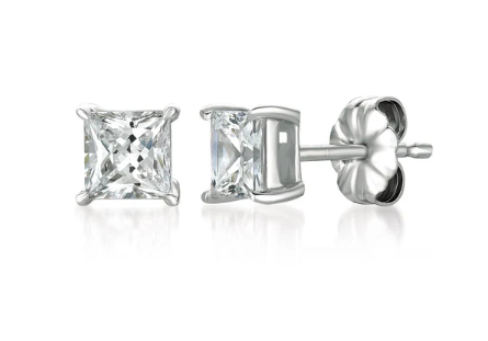 .75ct Princess Stud Earrings in Platinum