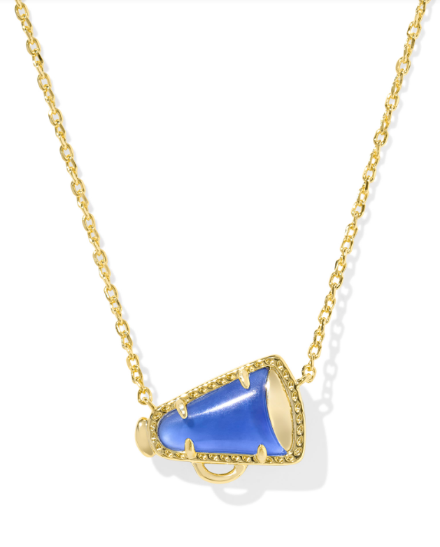 Cheer Short Pendant Necklace Gold Cobalt Illusion