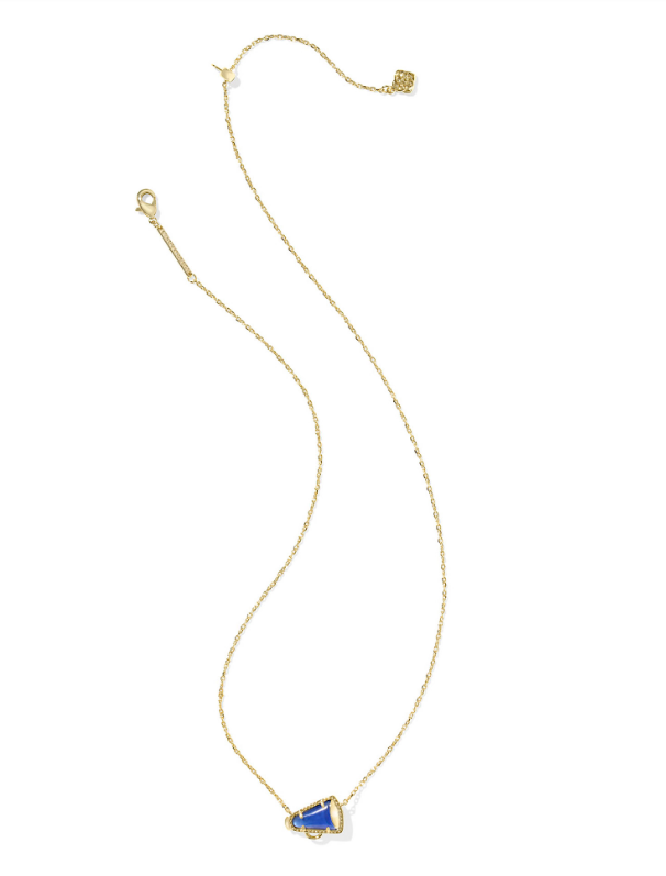 Cheer Short Pendant Necklace Gold Cobalt Illusion