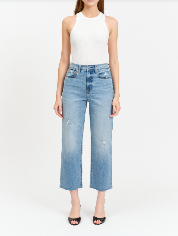 Sundaze HR Crop Straight Pant- Marina Vintage
