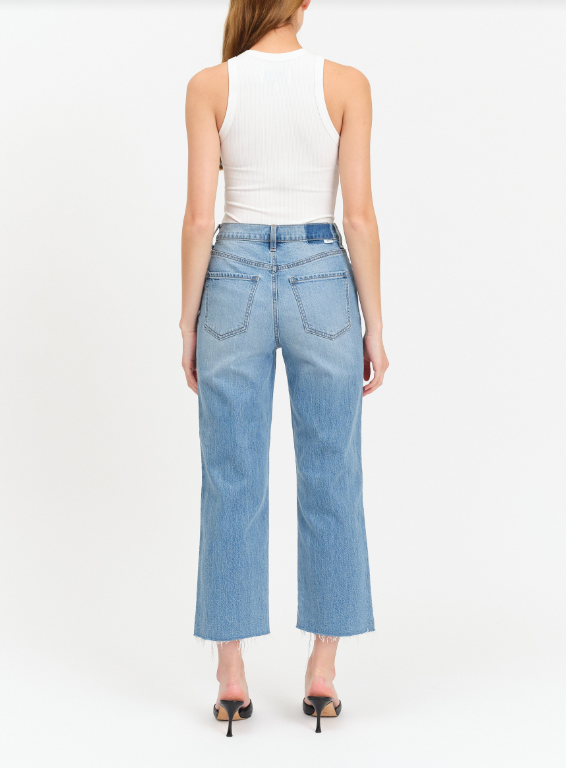 Sundaze HR Crop Straight Pant- Marina Vintage