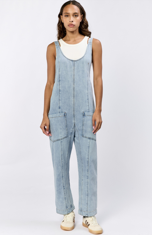 Julie Oversized Overalls - Ocean - Xs