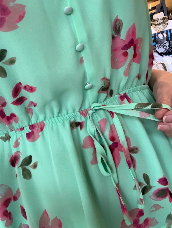 Kirsty V-Neck Flutter Sleeve Dress- Mint - Xs