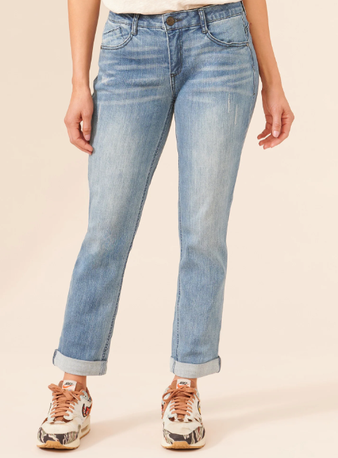 "Ab" solution Blue Denim Girlfriend Jean - 4