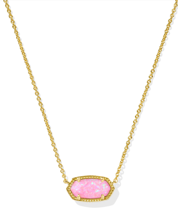 Elisa Short Pendant Necklace Gold Carnation Kyocera