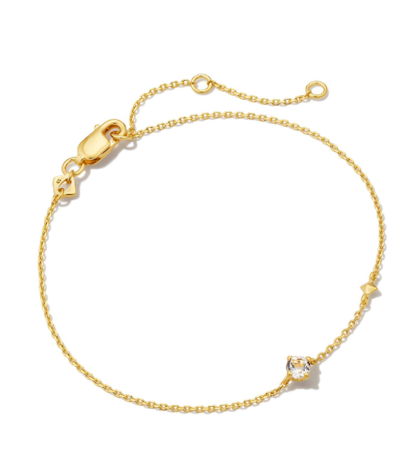 Maisie Delicate Chain Bracelet 18K Gold Vermeil White T