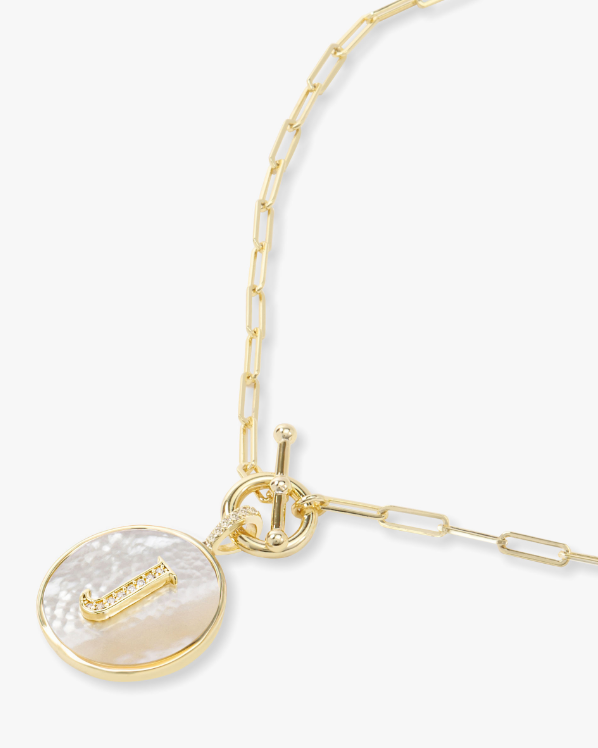 J Love Letters Medallion Necklace - GOLD