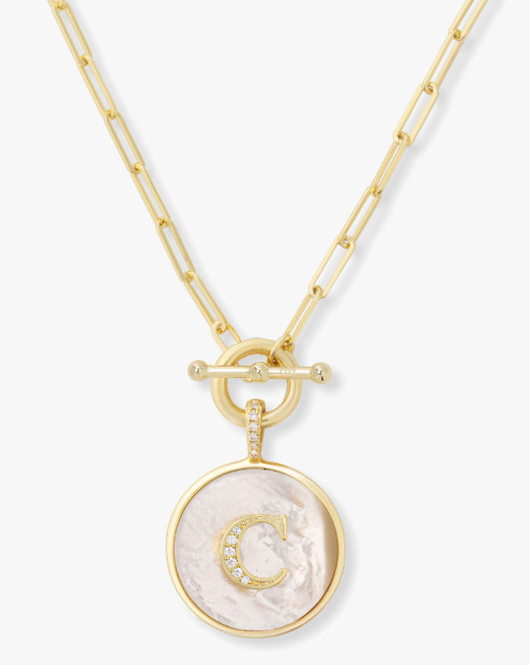 C Love Letters Medallion Necklace - GOLD