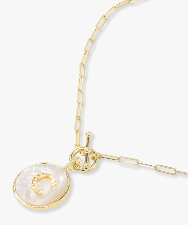 C Love Letters Medallion Necklace - GOLD
