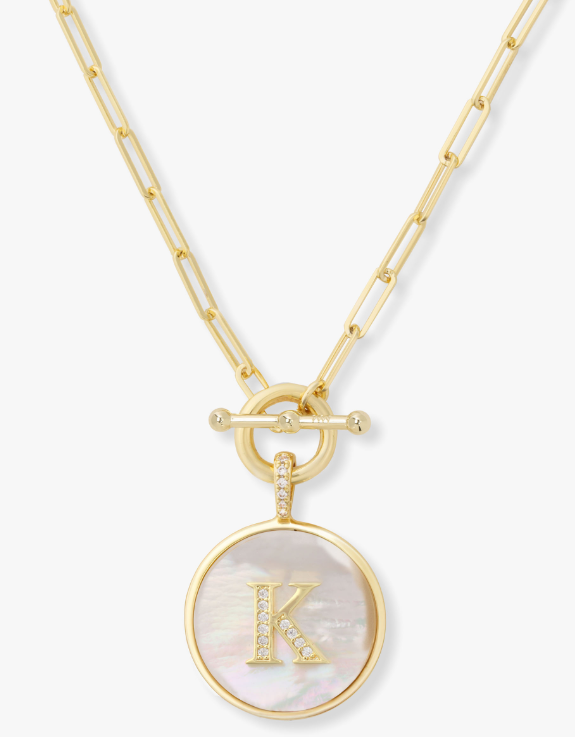 K Love Letters Medallion Necklace - GOLD
