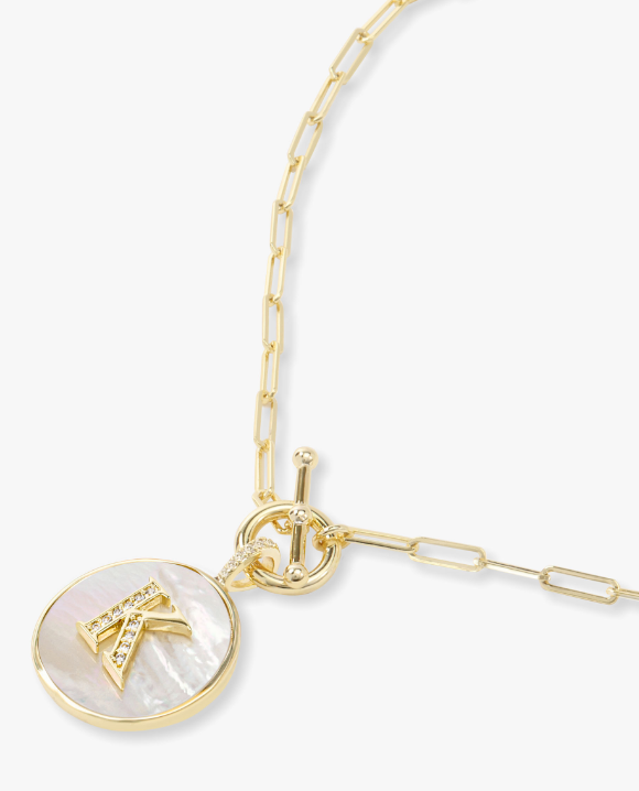K Love Letters Medallion Necklace - GOLD
