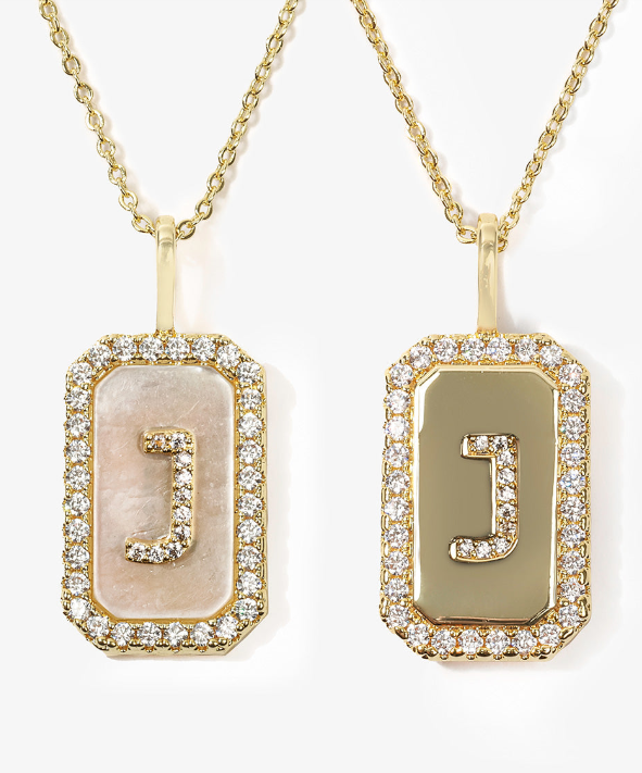 J Love Letters Double-Sided Necklace - GOLD