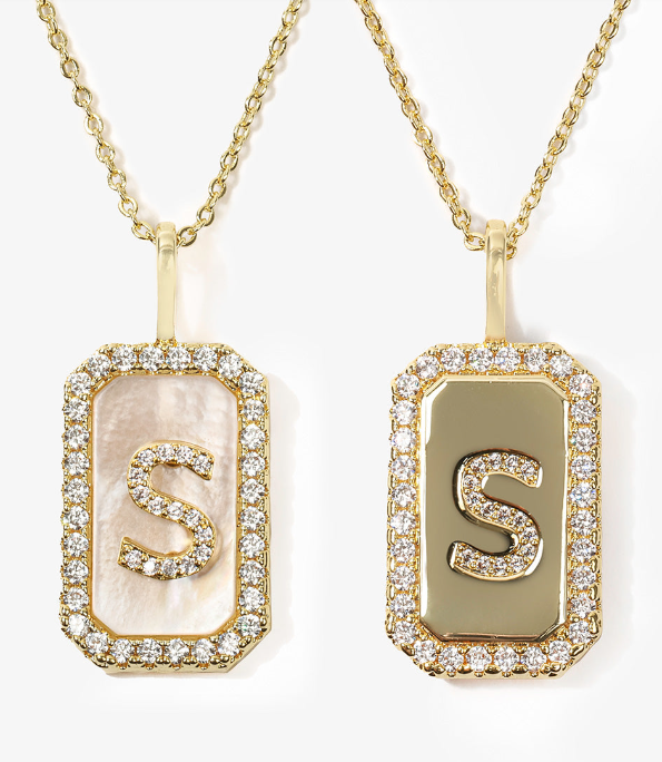 S Love Letters Double-Sided Necklace - GOLD