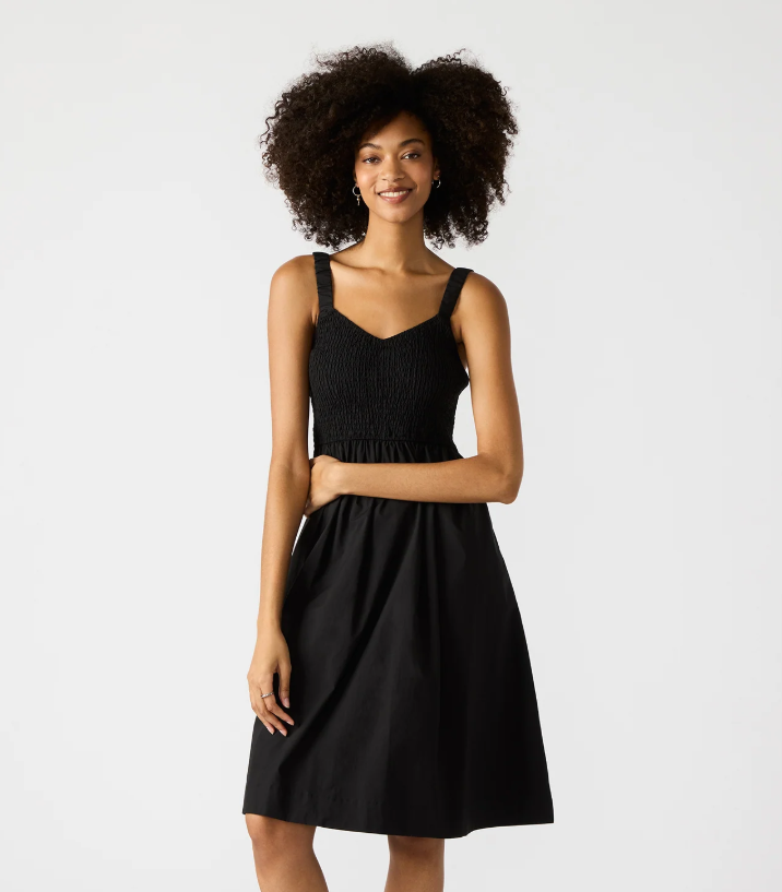 Fleur Flowy Midi Dress- Black