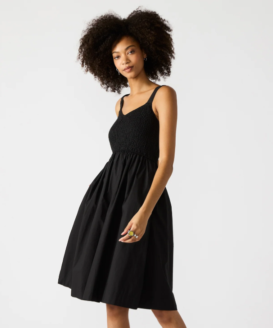 Fleur Flowy Midi Dress- Black