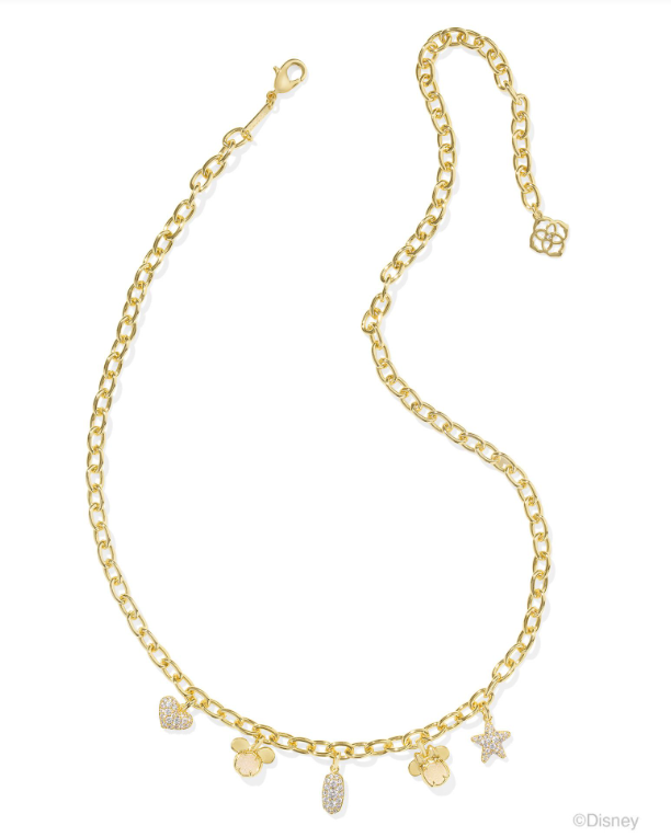 Mickey Minnie Charm Nck Gold Irdscnt White Mix