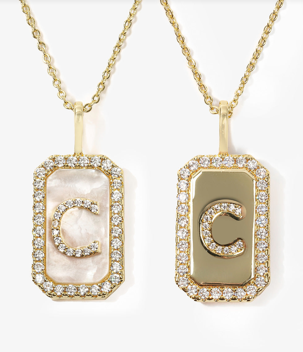 C Love Letters Double-Sided Necklace- GOLD