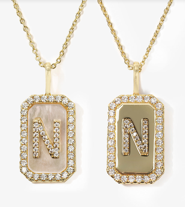 N Love Letters Double-Sided Necklace- GOLD
