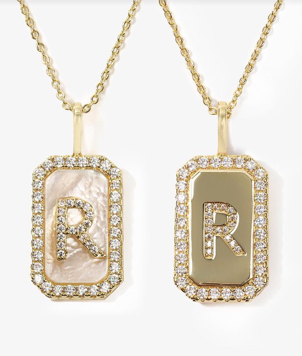 R Love Letters Double-Sided Necklace- GOLD