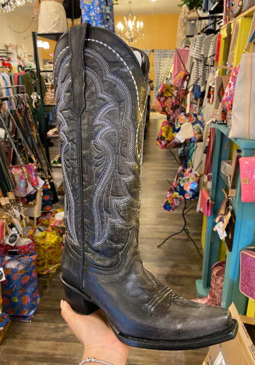 Ld Black Embroidered Boot - 7