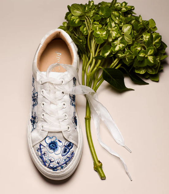 Nino Blue Floral Platform Sneaker