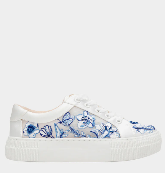 Nino Blue Floral Platform Sneaker