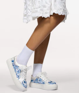Nino Blue Floral Platform Sneaker - 8.5