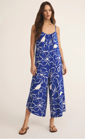 Cala Floral Flared Jumpsuit- Oceanside
