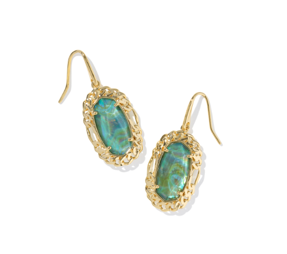 Dani Figaro Frm Drp Ear Gold Deep Aqua Illsn