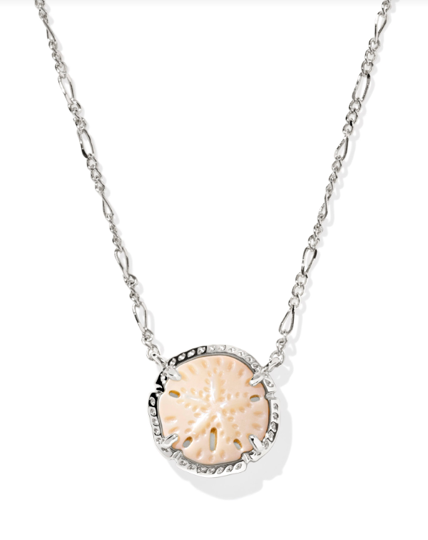 Sand Dollar Pndt Nck Rhod Natural Mop