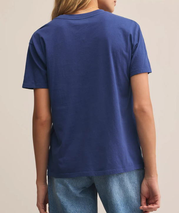 All American Boyfriend Tee- Yacht Blue