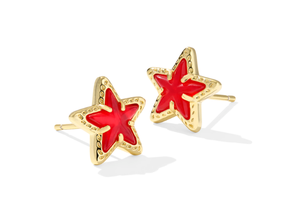 Cassidy Stud Ear Gold Red Illusion