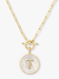 T Love Letters Medallion Necklace- GOLD