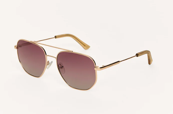 Highway Rose Gold Sunglasses- Gradient Polarized