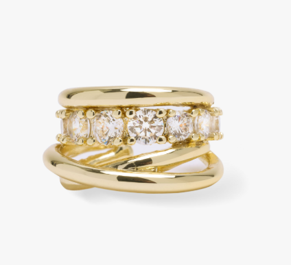 Oh She Fancy Layered Diamond Ear Cuff- Gold