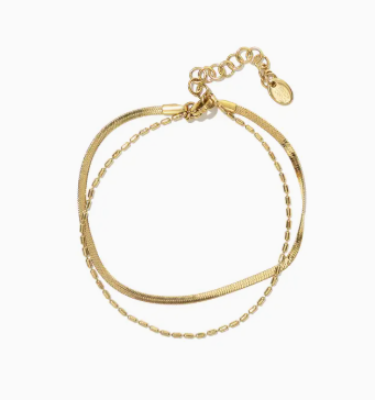 Waterproof Gold Double Layered Anklet
