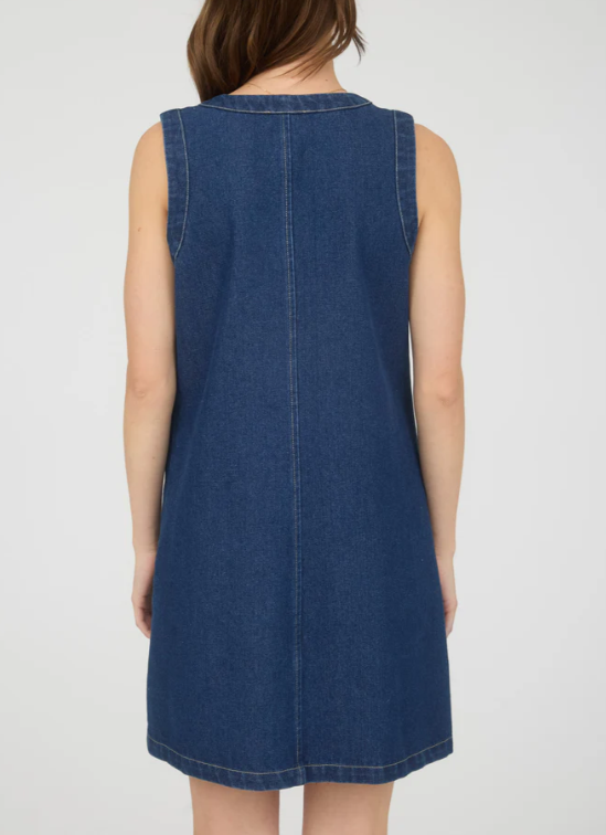 Porto Button Down Dress- Denim