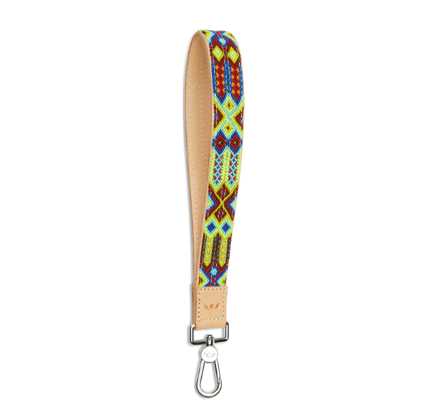 Citrus Leather Wristlet Strap- Chartreuse