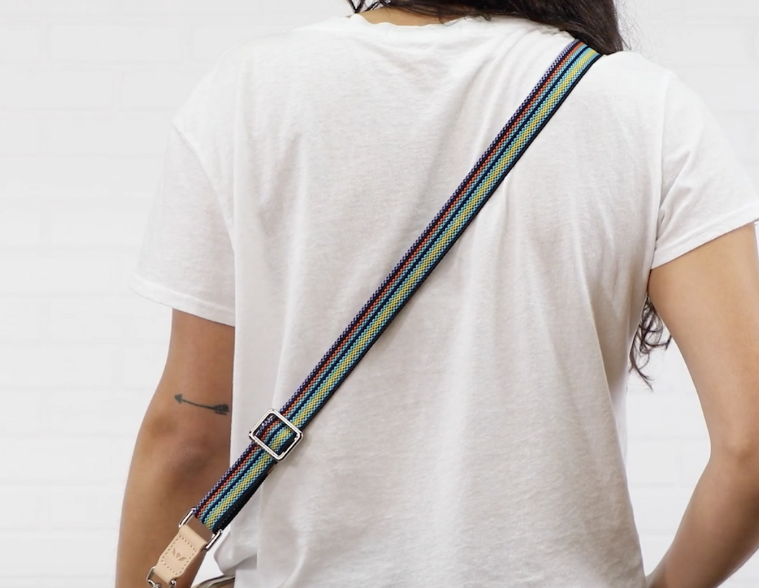 Black Slim Webbing Crossbody Strap