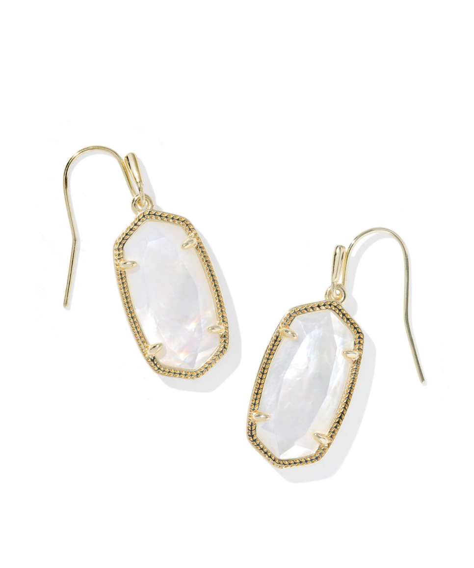 Dani Drop Earring Gold Ivory Mother Of Pearl