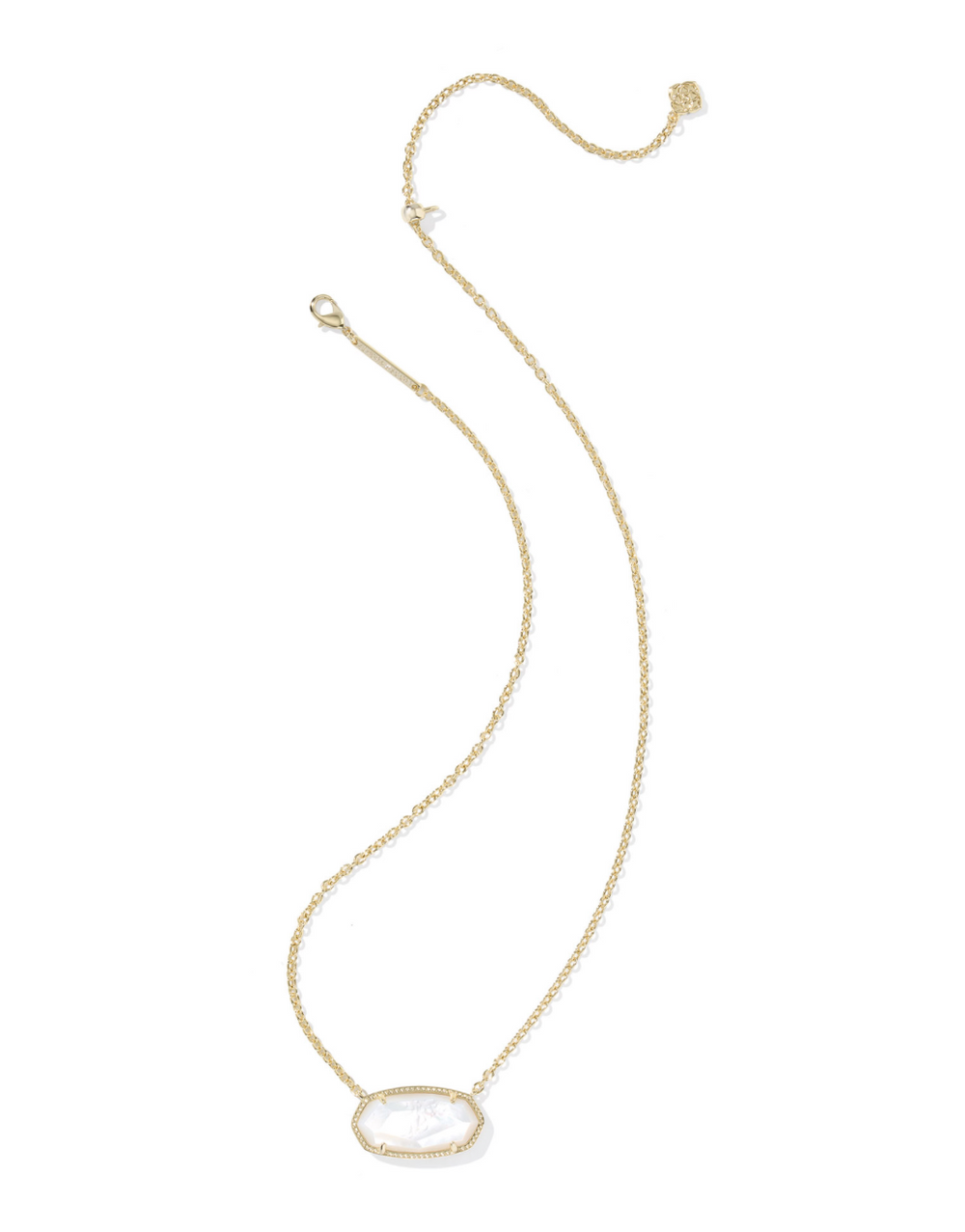 Elisa Statement Short Pendant Necklace Gold Ivory Mother Of Pearl