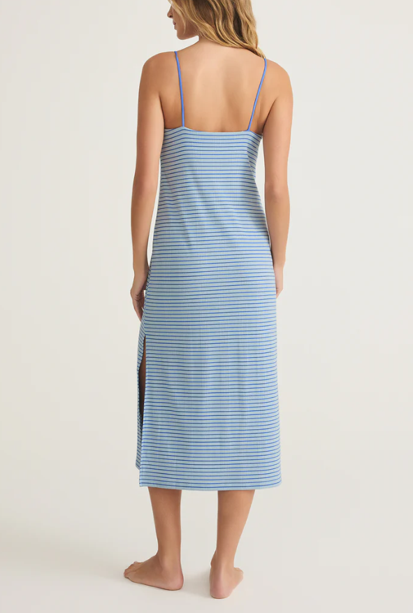 Sunday Rib Midi Dress - Salt Water - Xs
