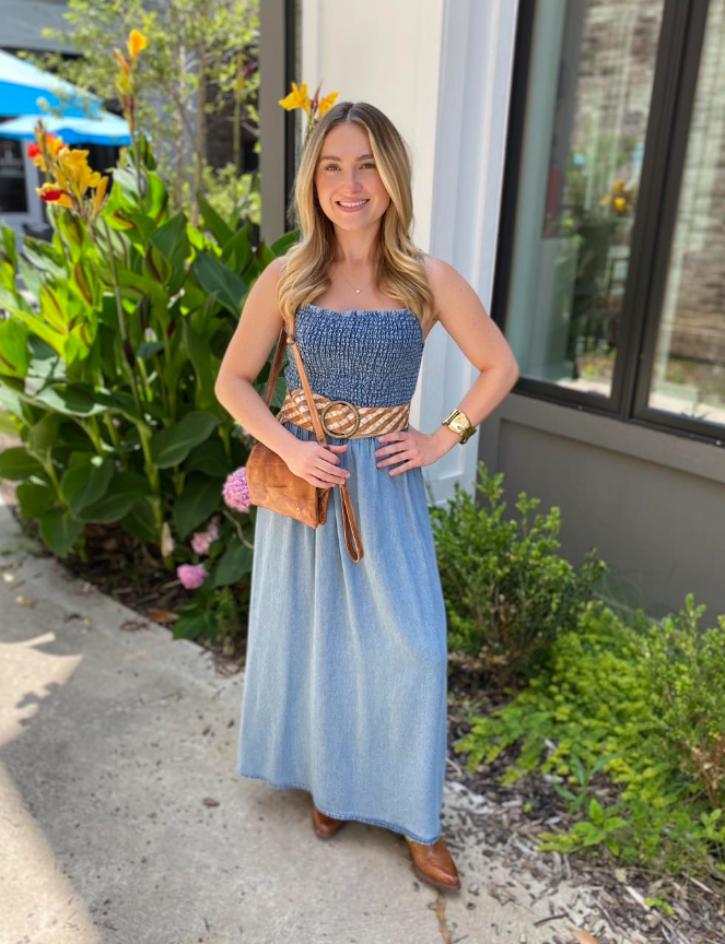 Bayside Chambray Midi Dress - Medium Chambray - Sm
