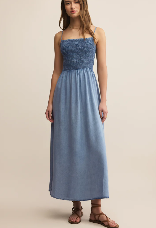 Bayside Chambray Midi Dress - Medium Chambray
