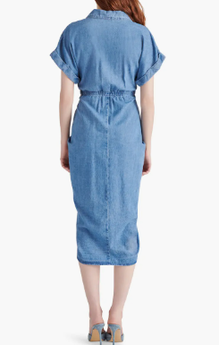 Tori Tie Front Midi Dress - Chambray