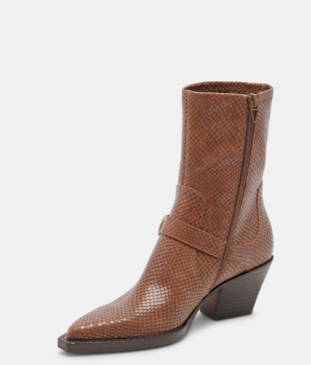 Rave Saddle Embossed Bootie - 6